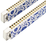 Kongsheng Blue White 24-Hole Polyphonic Tremolo Harmonica Key of C 2410Ps/2410Ms Includes Free USA Shipping