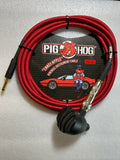 Bulletini with Volume Control, Switchcraft Adapter, & 10 Foot Candy Apple Red Pig Hog Instrument Cable Combo