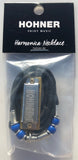 Hohner 38N Mini Harmonica Necklace Chrome Key of C 4 Color Bundle(1x Dark Blue, 1x Light Blue, 1x Pink, 1x Purple). Includes Free USA Shipping