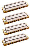 Hohner Marine Band Deluxe M2005 (4 Pack) Keys B, Eb, E, & F. Includes Free USA Shipping