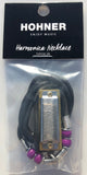 Hohner 38N Mini Harmonica Necklace Chrome Key of C 4 Color Bundle(1x Dark Blue, 1x Light Blue, 1x Pink, 1x Purple). Includes Free USA Shipping