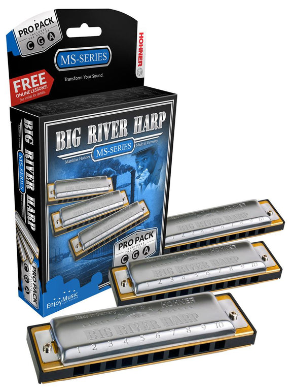 Hohner Big River 3P590BX 3 Pack C, G, A  Includes Free USA Shipping.