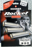 Hohner Rocket 3 Piece Pro Pack in the keys of C, G and A. Includes Free USA Shipping
