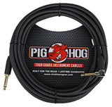 Pig Hog "Black Woven" Instrument Cable, 20ft PCH20BK/PCH20BKR