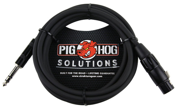 Pig Hog Solutions - 10' 1/4 TRS (M) - XLR (F) Balanced Cable PX-TMXF1 Includes free USA shipping