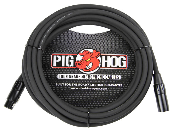 Pig Hog XLR m to XLR f 8mm Microphone Cable 20'