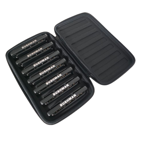 Bushman Roundhouse Harmonica 7pc Set with Generic 7pc Case Keys Low F ...