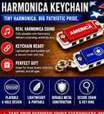 Bushman America 250th Birthday Mini Harmonica Key Chain (20 Pack). Includes Free USA Shipping