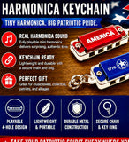 Bushman America 250th Birthday Mini Harmonica Key Chain (10 Pack). Includes Free USA Shipping