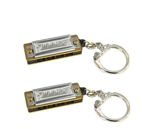 Hohner 108 Mini Harmonica Keychain Key of C (2 Pack). Includes Free USA Shipping