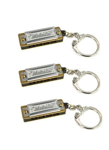 Hohner 108 Mini Harmonica Keychain Key of C (3 Pack). Includes Free USA Shipping