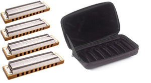 Hohner 1896 Marine Band 4 Piece Set with Hohner C7 Case YOU PICK THE KEYS free USA Shipping