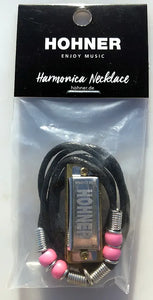 *Deal Of The Day* Hohner 38N Mini Harmonica Necklace Chrome Key of C (Pink or Black). Includes Free USA Shipping