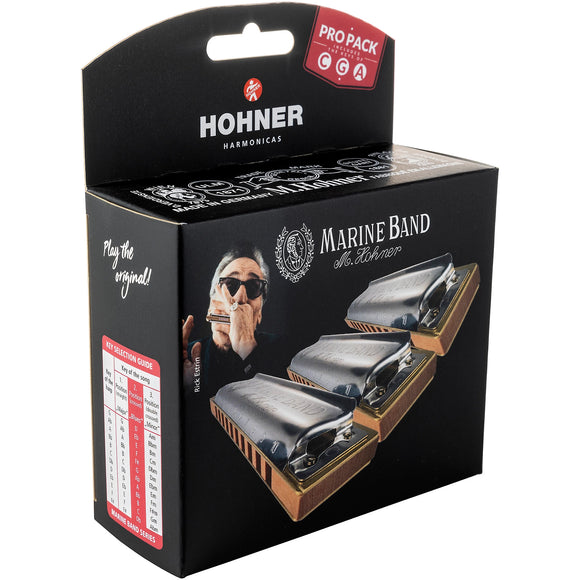 Hohner Marine Band 1896 3 Piece Pro Pack in Keys C, G, A MBAND-3PK. Includes Free USA Shipping