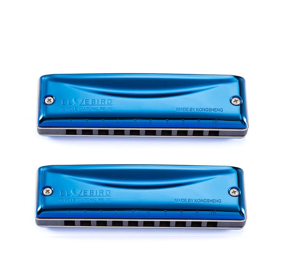 *Deal Of The Day* Kongsheng Bluebird High Quality 10 Hole Diatonic Harmonica(2 Pack) Keys G & Bb. Includes Free USA Shipping