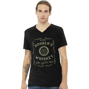 Hohner Harp Soakin Whiskey V-Neck T-Shirt HNS2. Includes Free USA Shipping
