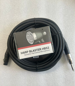 Hohner Harp Blaster HB52 Harmonica Microphone with 25' Pig Hog Microphone Cable PHM25 and XLR to 1/4" Adapter. Includes Free USA Shipping