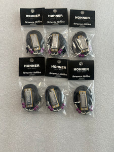 Hohner 38N Mini Purple Harmonica Necklace Chrome Key of C (6 Pack). Includes Free USA Shipping