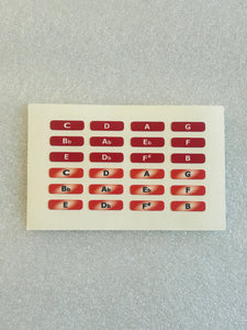 Andrew Zajac Stout Red Colored Flat Key Labels. Includes Free USA Shipping