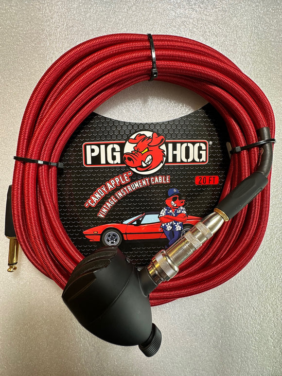 Bulletini with volume control, switchcraft adapat, 20 foot candy apple red pig hog cable