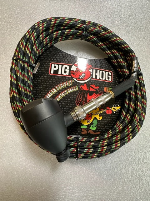 Combo Bulletini with volume control, switchcraft adapter and 20 foot rasta stripe pig hog cable