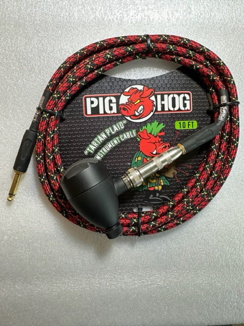 Bulletini with Volume Control, Switchcraft Adapter, & 10 Foot Tartan Plaid Pig Hog Instrument Cable Combo