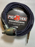 Hohner Harp Blaster Harmonica Microphone with 20 Foot Black & Blue Woven Pig Hog Microphone Cable and XLR to 1/4" Adapter