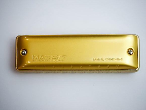 SALE On Key of E Kongsheng Mars with Aluminum Comb Gold/Gold High Quality 10 Hole Diatonic Harmonica includes Free USA Shipping