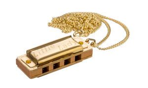 Hohner model 110 Little Lady Key of C Gold Plated Mini Harmonica.  Includes Free USA Shipping.