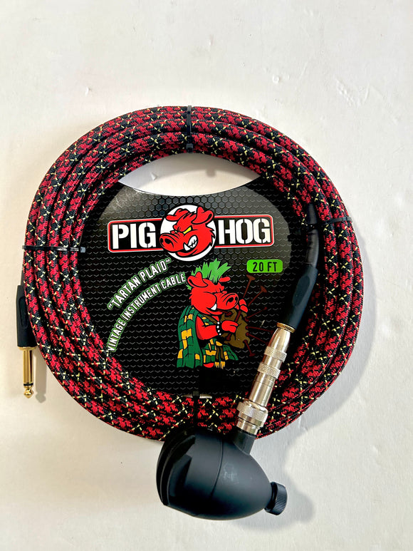 BlowsMeAwayProductions Bulletini with Volume Control, Switchcraft Adapter, & 20 Foot Tartan Plaid Pig Hog Cable Combo