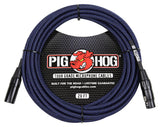 20 Foot Black & Blue Woven Pig Hog Microphone Cable