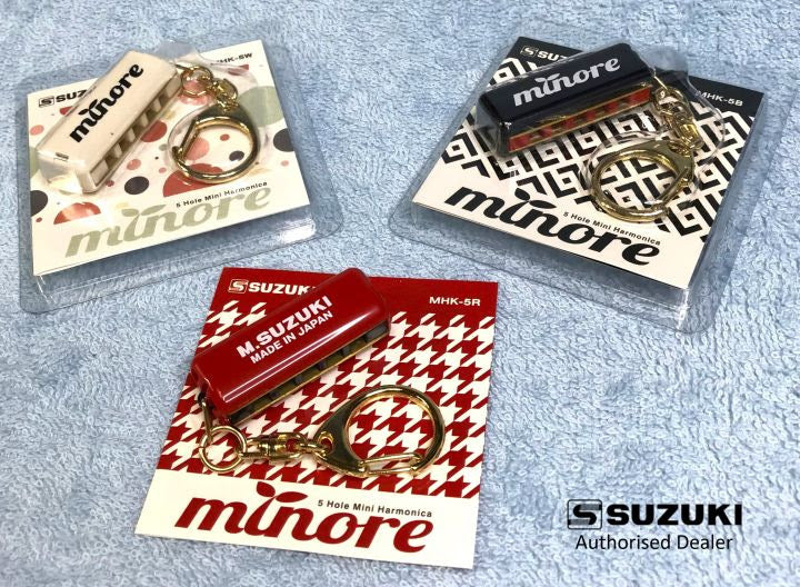 Suzuki Minore 5 Hole Mini Harmonica with Key Chain Key of C