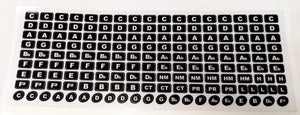 Andrew Zajac 160 Flat Key Labels White on Black. Includes Free USA Shipping