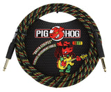 Pig Hog "Rasta Stripes" Instrument Cable, 10ft PCH10RA/PCH10RAR