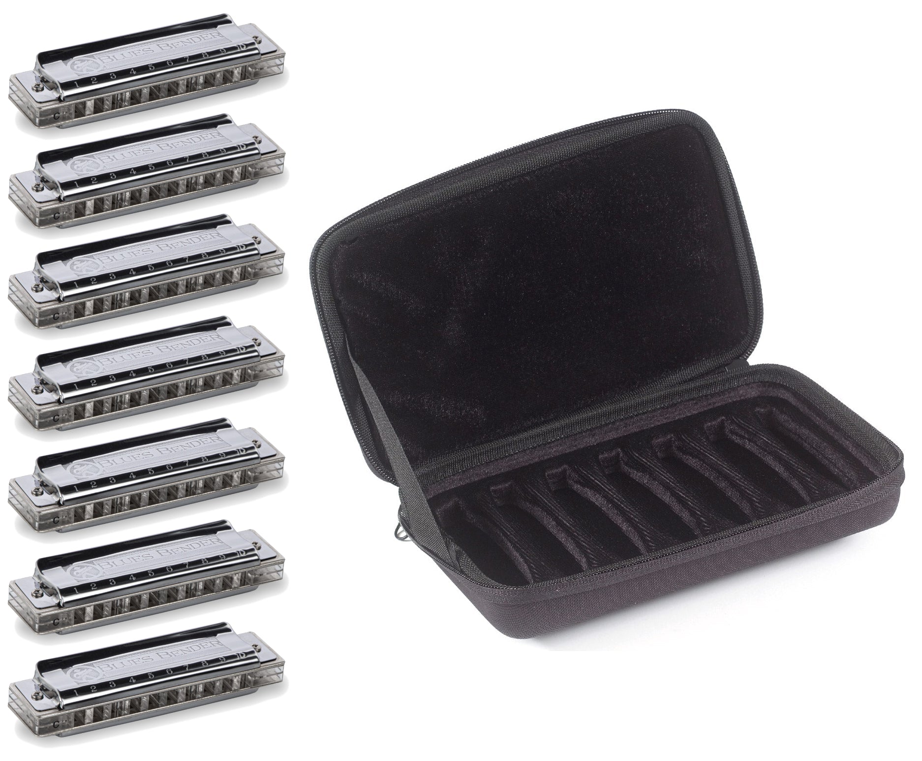 Hohner Blues Bender 7 Piece Set G, A, Bb, C, D, E, F with Hohner 