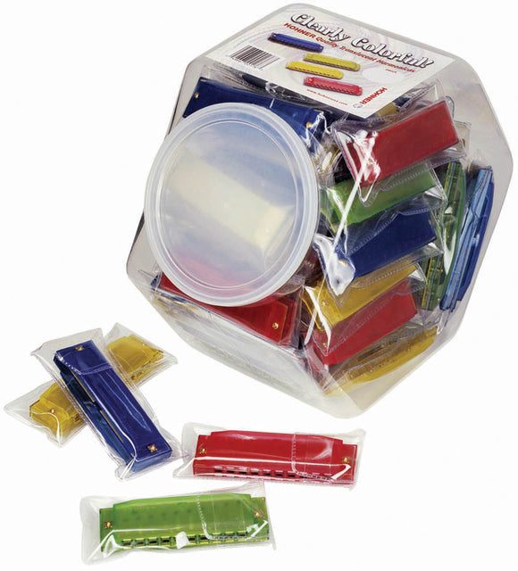 Hohner CCH48 Clearly Colourful Harmonica Display 48 Bulk Multi-Pack Includes Free USA Shipping