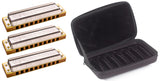 Hohner Marine Band Deluxe 3 Piece Set with Hohner C7 Case YOU PICK THE KEYS free USA shipping