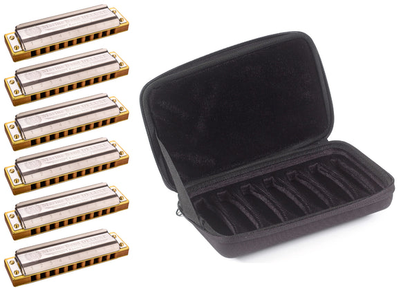Hohner Marine Band Deluxe 6 Piece Set with Hohner C7 Case YOU PICK THE KEYS free USA shipping