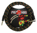 Pig Hog "Rasta Stripes" Instrument Cable, 10ft PCH10RA/PCH10RAR