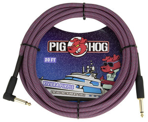 Pig Hog "Riviera Purple" Instrument Cable, 20ft Right Angle PCH20RPPR