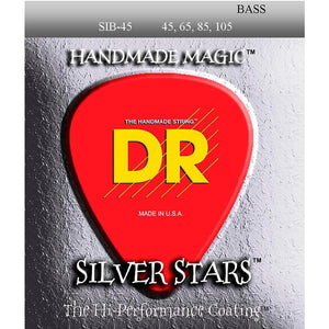 DR Silver Stars Coated Bass Guitar Strings