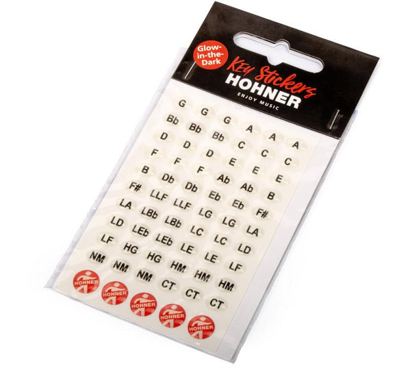 Glow in the Dark Key Labels by Hohner Free USA Shipping!