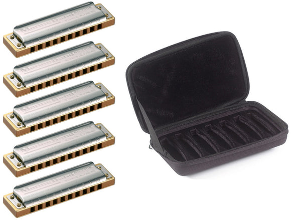 Hohner Marine Band Deluxe 5 Piece Set with Hohner C7 Case YOU PICK THE KEYS free USA shipping